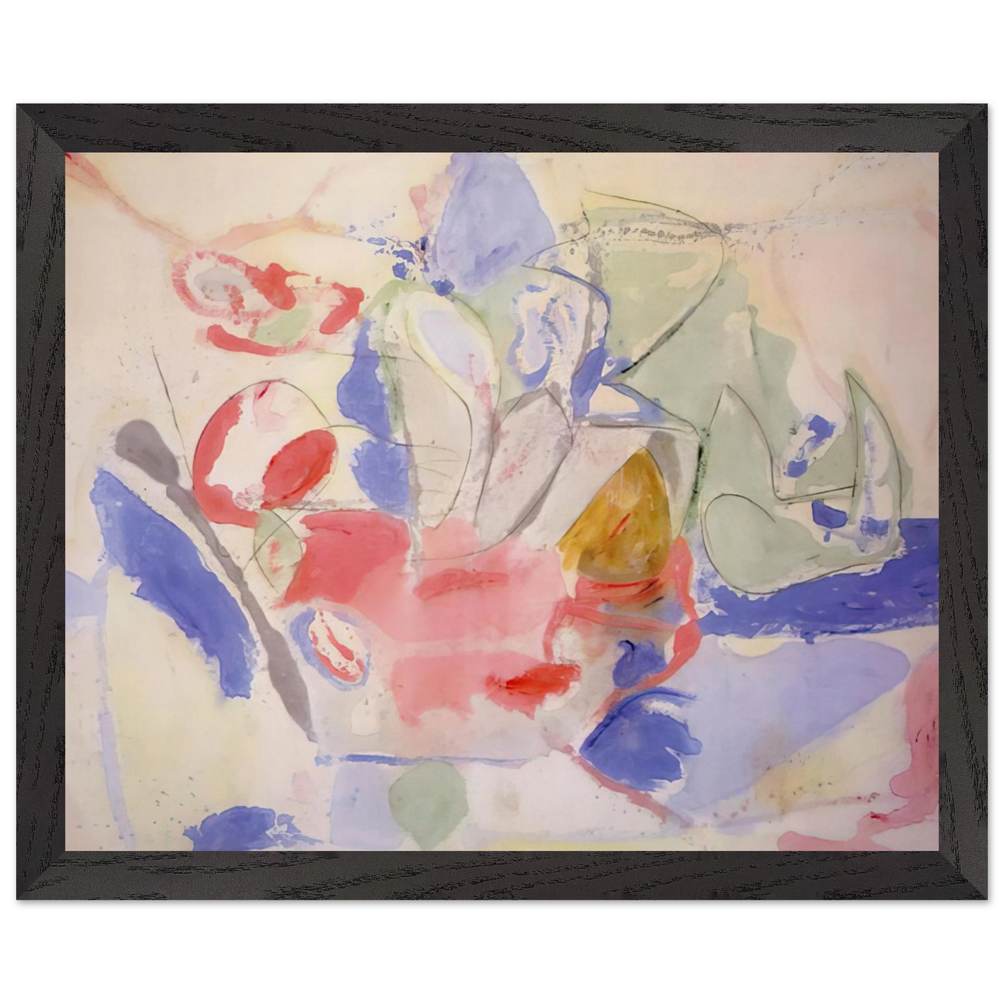 Helen Frankenthaler - Mountains and Sea - 1952 Wall art - A1 (59.4 x 84.1 cm) - Premium Wooden Framed Poster With Fine Art Paper - White frame