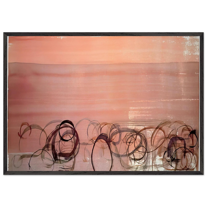 New River Watercolor Series IV 4 - 1988 - John Cage 70x100 cm / 28x40 inches Framed Art Print – Black Wooden Frame