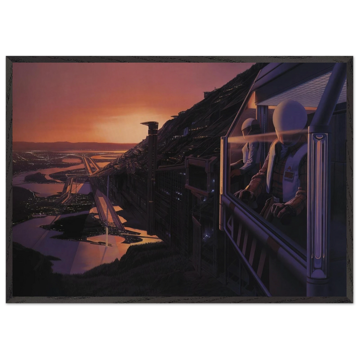 Syd Mead N1 - Syd Mead 70x100 cm / 28x40 inches Framed Art Print – Black Wooden Frame