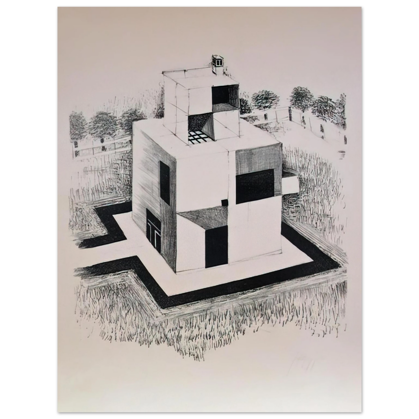 Johannes Itten - Haus Des Weissen Mannes - 1924 Fine Art Poster - Default Title