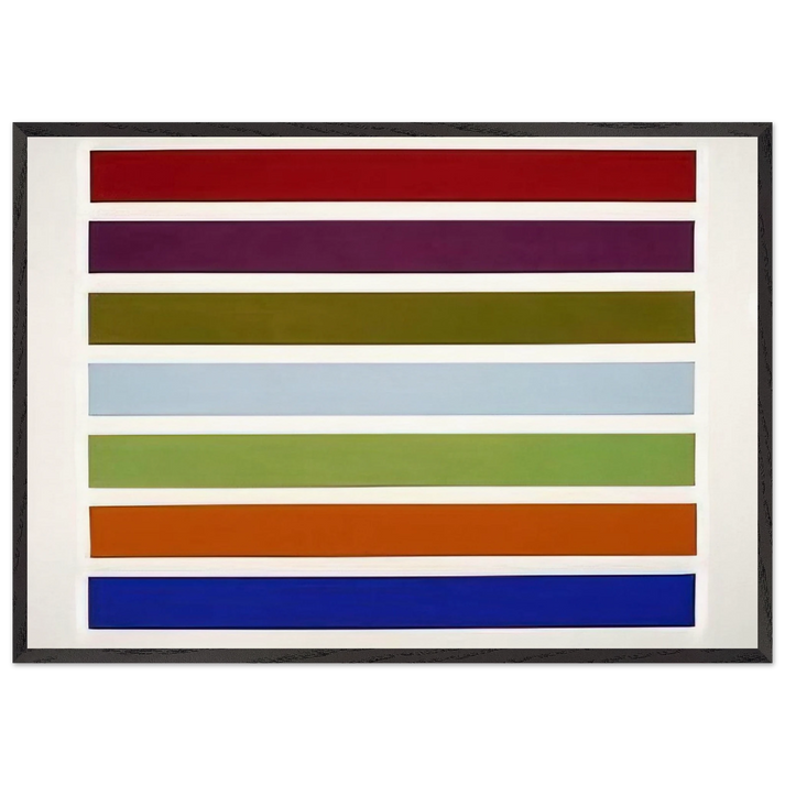 Wall Stripes No 3 - 1962 - Gene Davis 70x100 cm / 28x40 inches Framed Art Print – Black Wooden Frame
