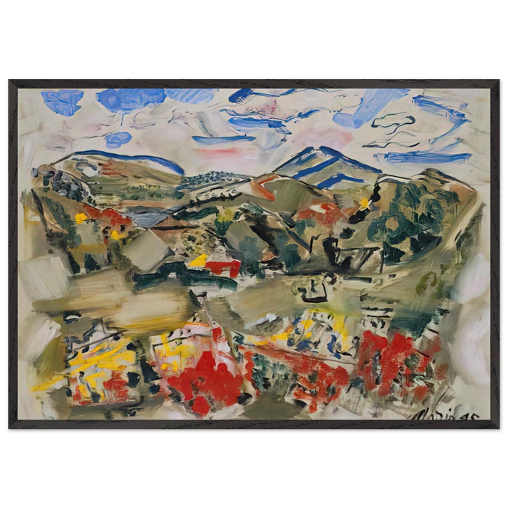 Tunk Mountains Autumn Maine - 1945 - John Marin 70x100 cm / 28x40 inches Framed Art Print – Black Wooden Frame