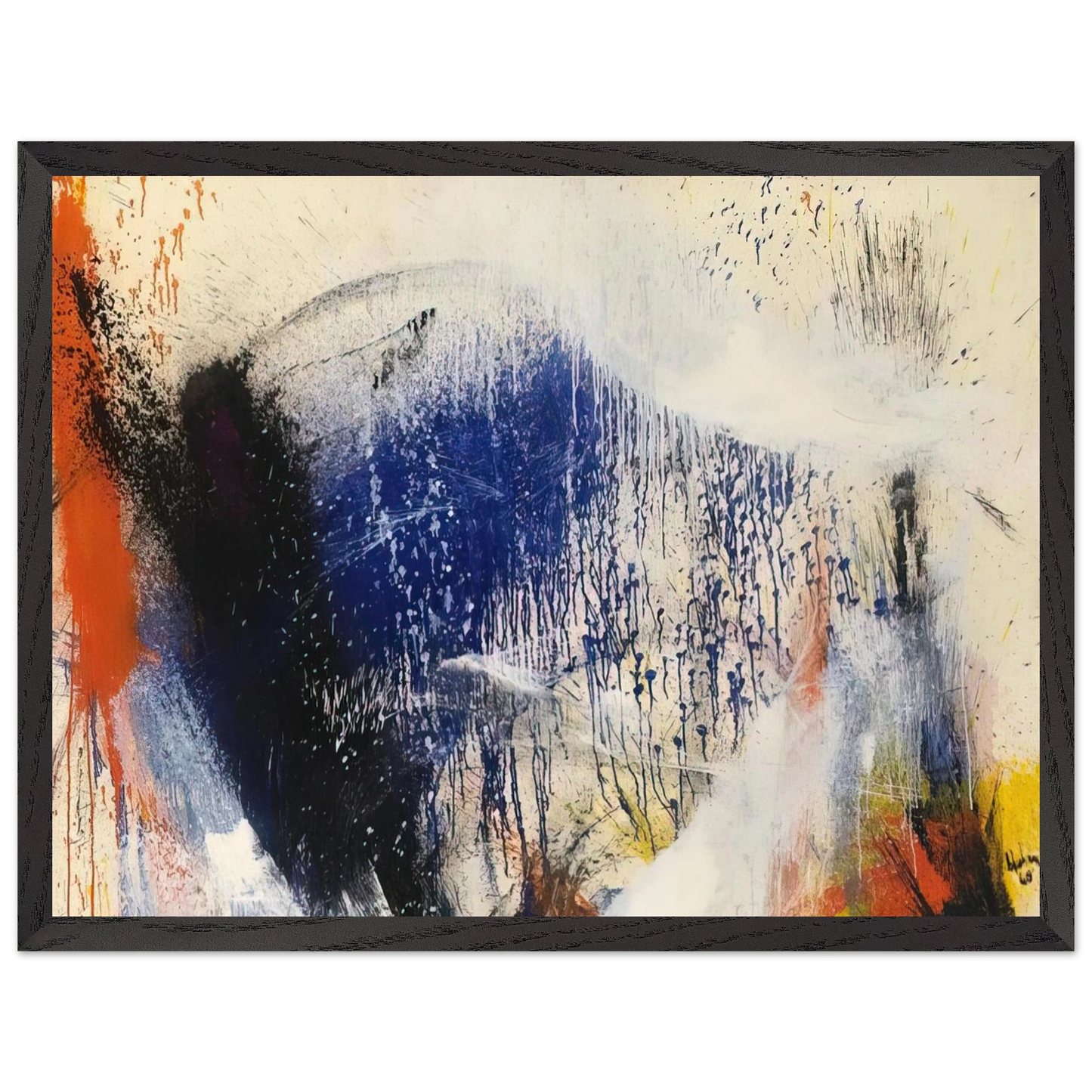 Helen Frankenthaler - Untitled - 1960 Wall art - 40x50 cm / 16x20 inches - Premium Wooden Framed Poster With Fine Art Paper - White frame