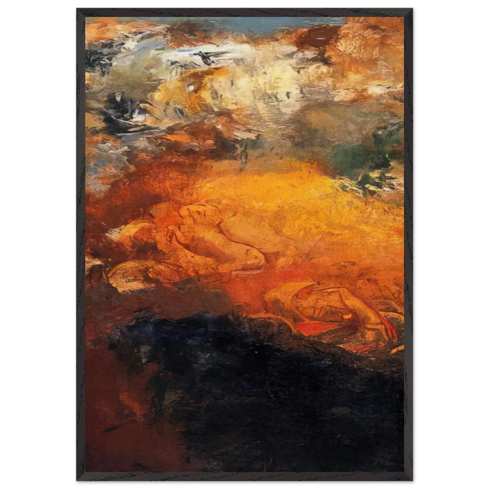 APOLLO S CHARIOT - Odilon Redon 70x100 cm / 28x40 inches Framed Art Print – Black Wooden Frame