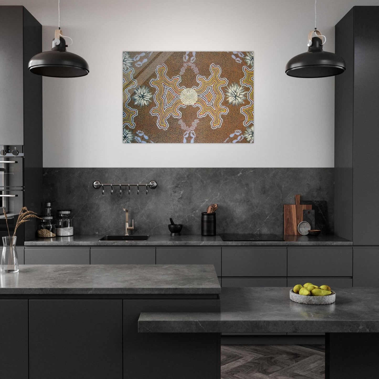 Men's Dreaming - 1994 - Clifford Possum Tjapaltjarri Acrylic Print - 70x100 cm / 28x40″ inches