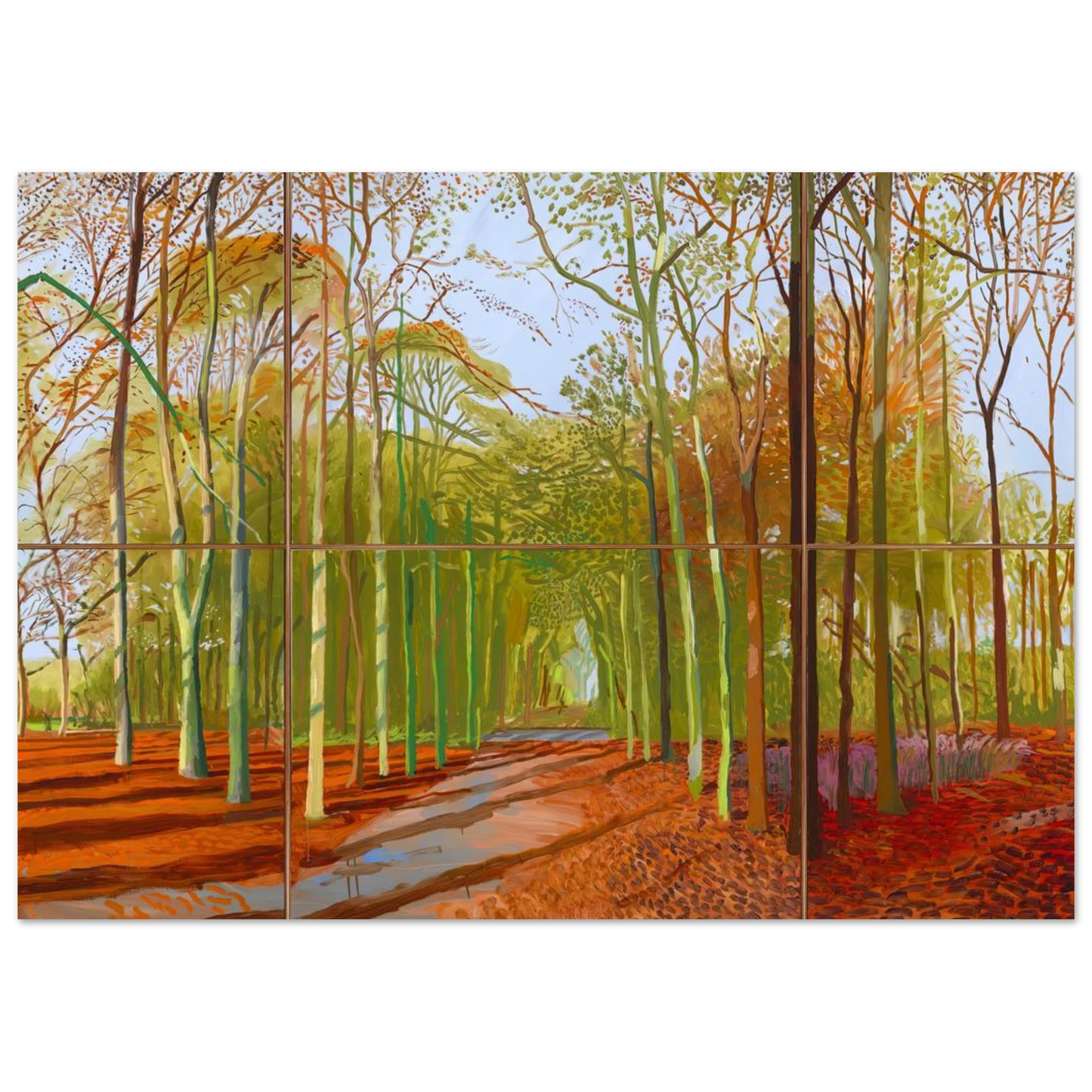 David Hockney - Woldgate Woods, 21, 23 & 29 November 2006 - 60x80 cm / 24x32 inches - Fine Art Poster-canvas - -
