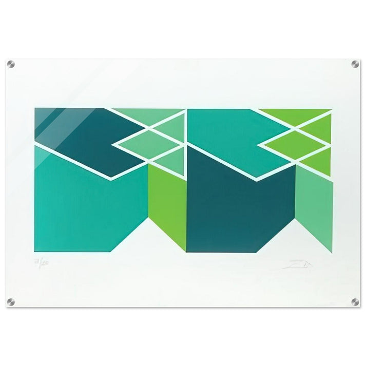 Green Composition - 1980 - Larry Zox Acrylic Print - 70x100 cm / 28x40″ inches