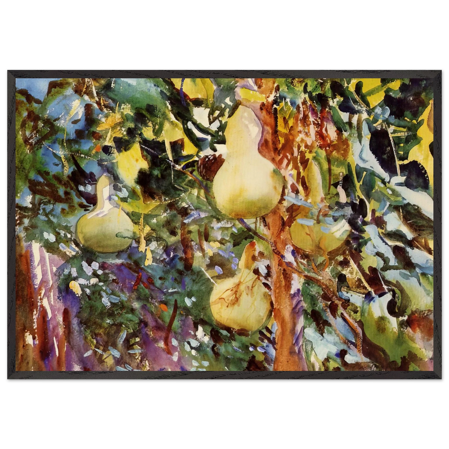 Gourds - John Singer Sargent 70x100 cm / 28x40 inches Framed Art Print – Black Wooden Frame