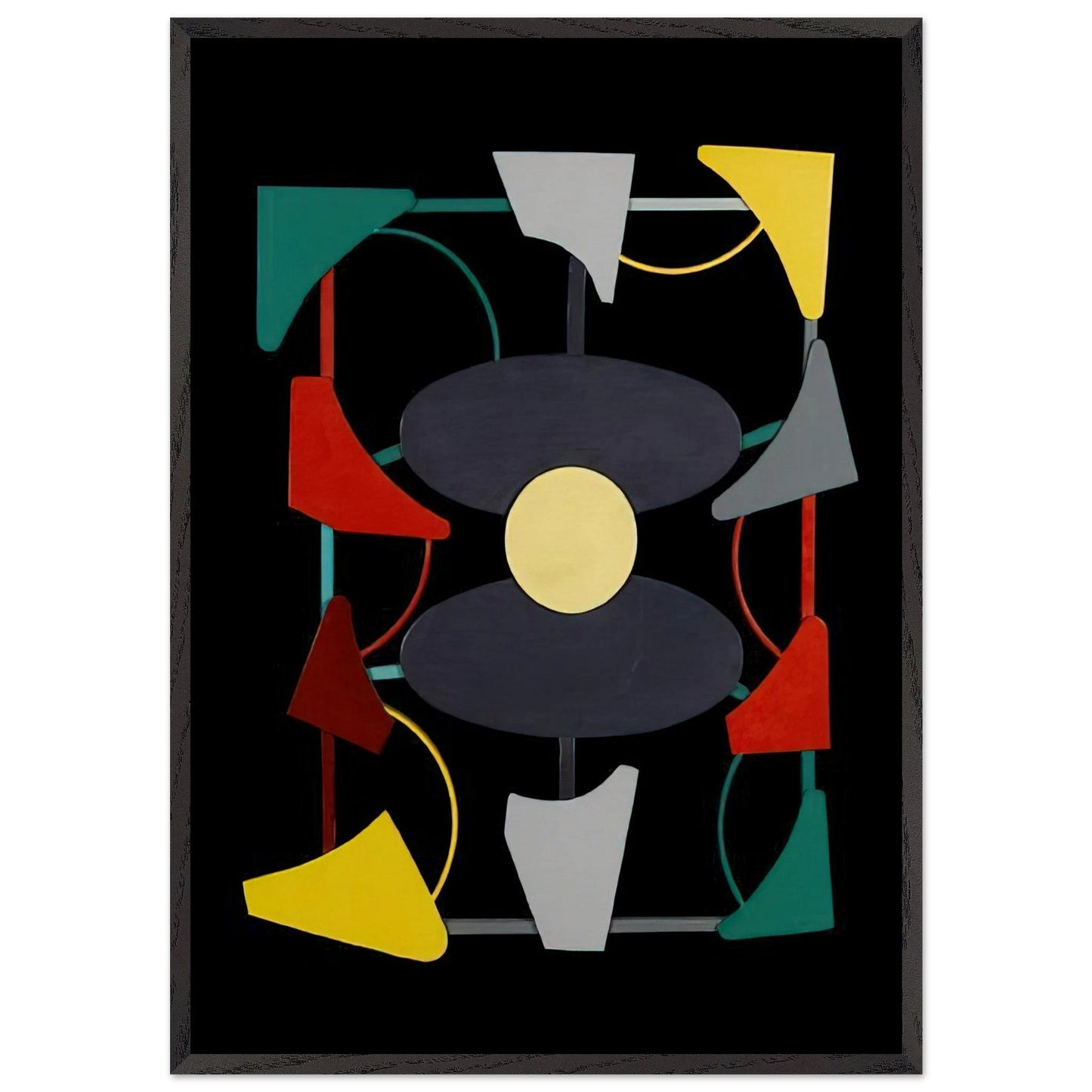 Planos y color liberados - 1947 - Gyula Kosice Framed Art Print – Black Wooden Frame - Default Title - -Framed Art Print