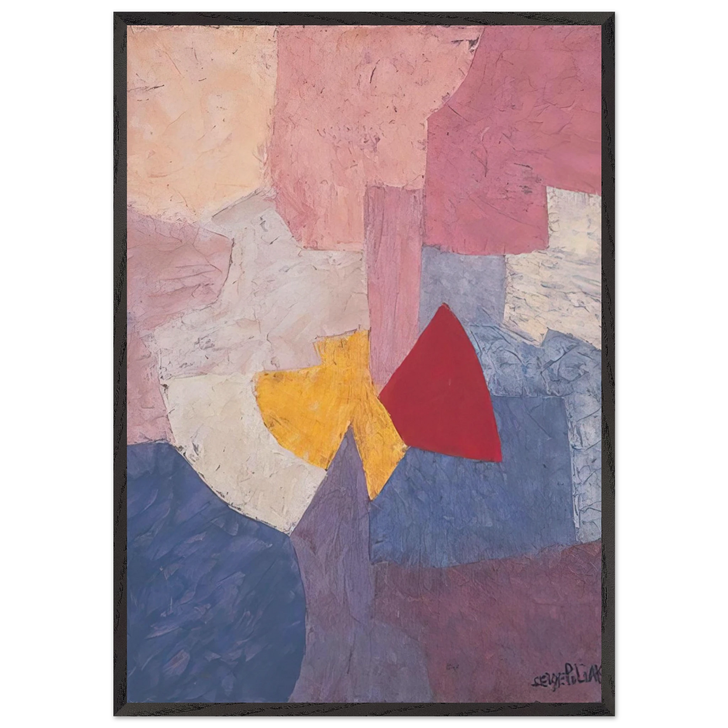Composition - 1960 - Serge Poliakoff 70x100 cm / 28x40 inches Framed Art Print – Black Wooden Frame