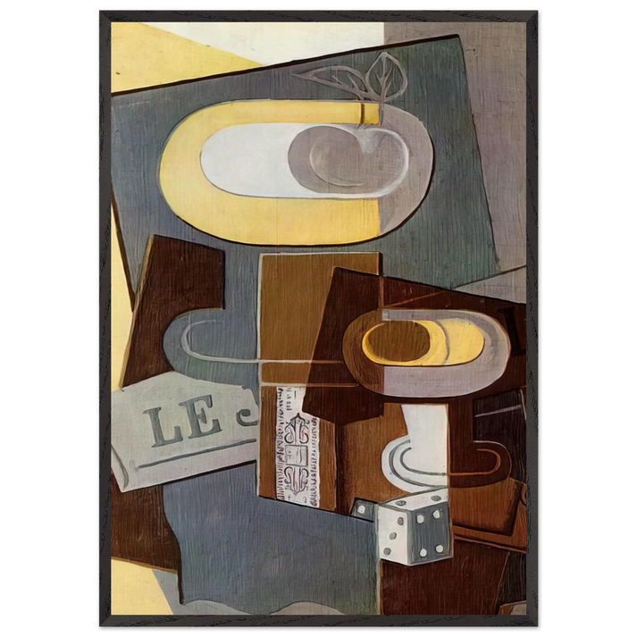 THE DICE 1922 - Juan Gris 70x100 cm / 28x40 inches Framed Art Print – Black Wooden Frame