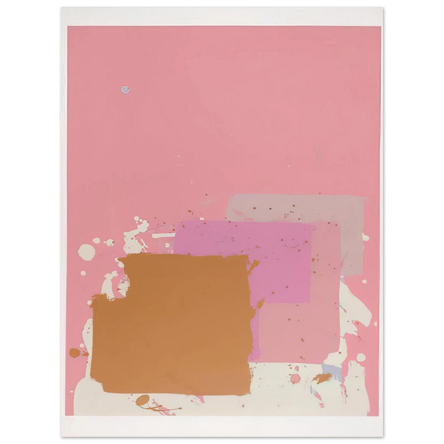 John Hoyland - Brown Black on Pink - 1971 Fine Art Poster - Default Title