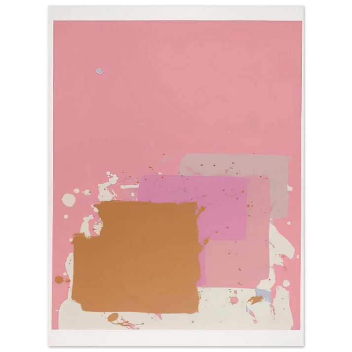 John Hoyland - Brown Black on Pink - 1971 75x100 cm / 30x40inches Fine Art Poster