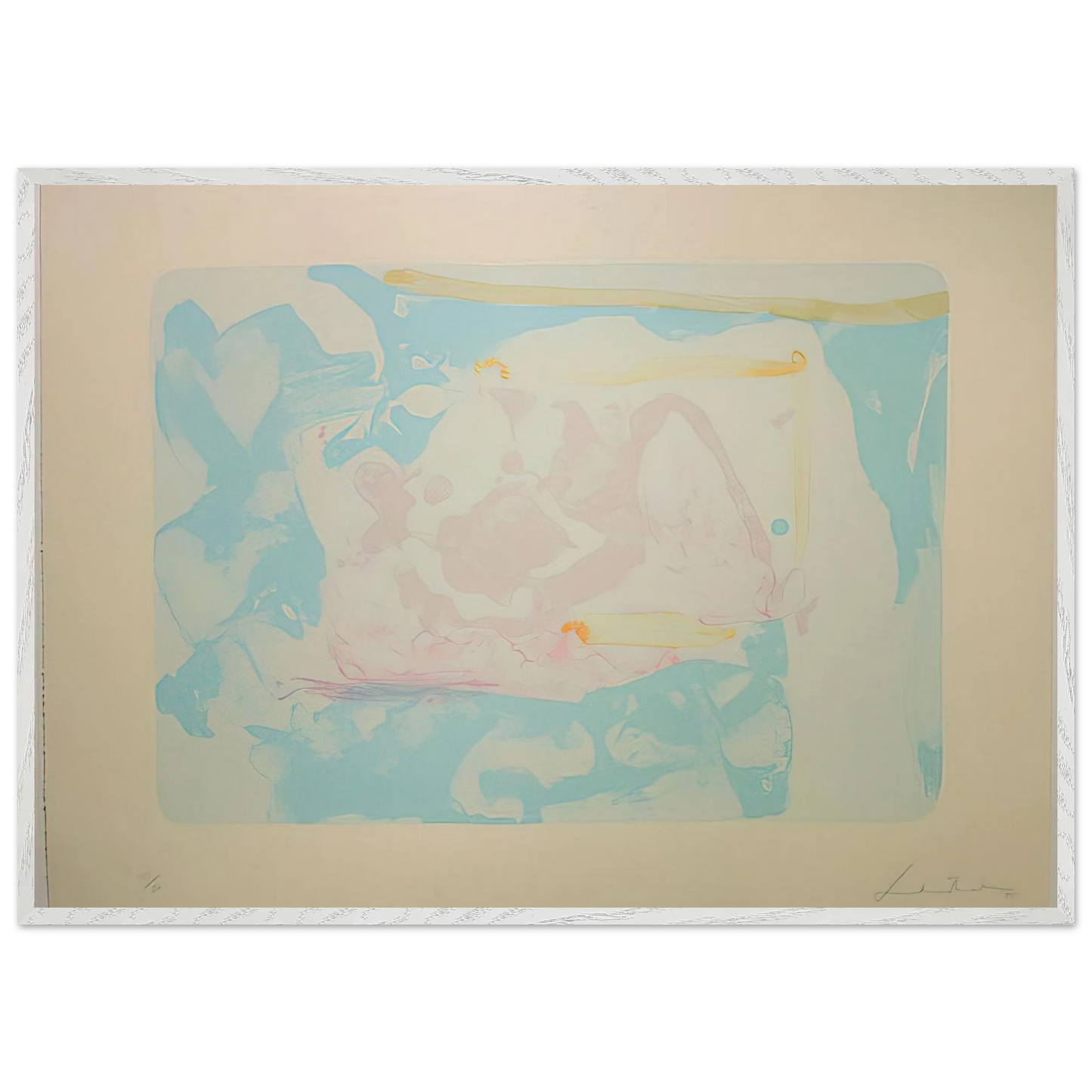 Helen Frankenthaler - Reflections III - 1995 Wall art - A2 (42 x 59.4 cm) - Premium Wooden Framed Poster With Fine Art Paper - White frame