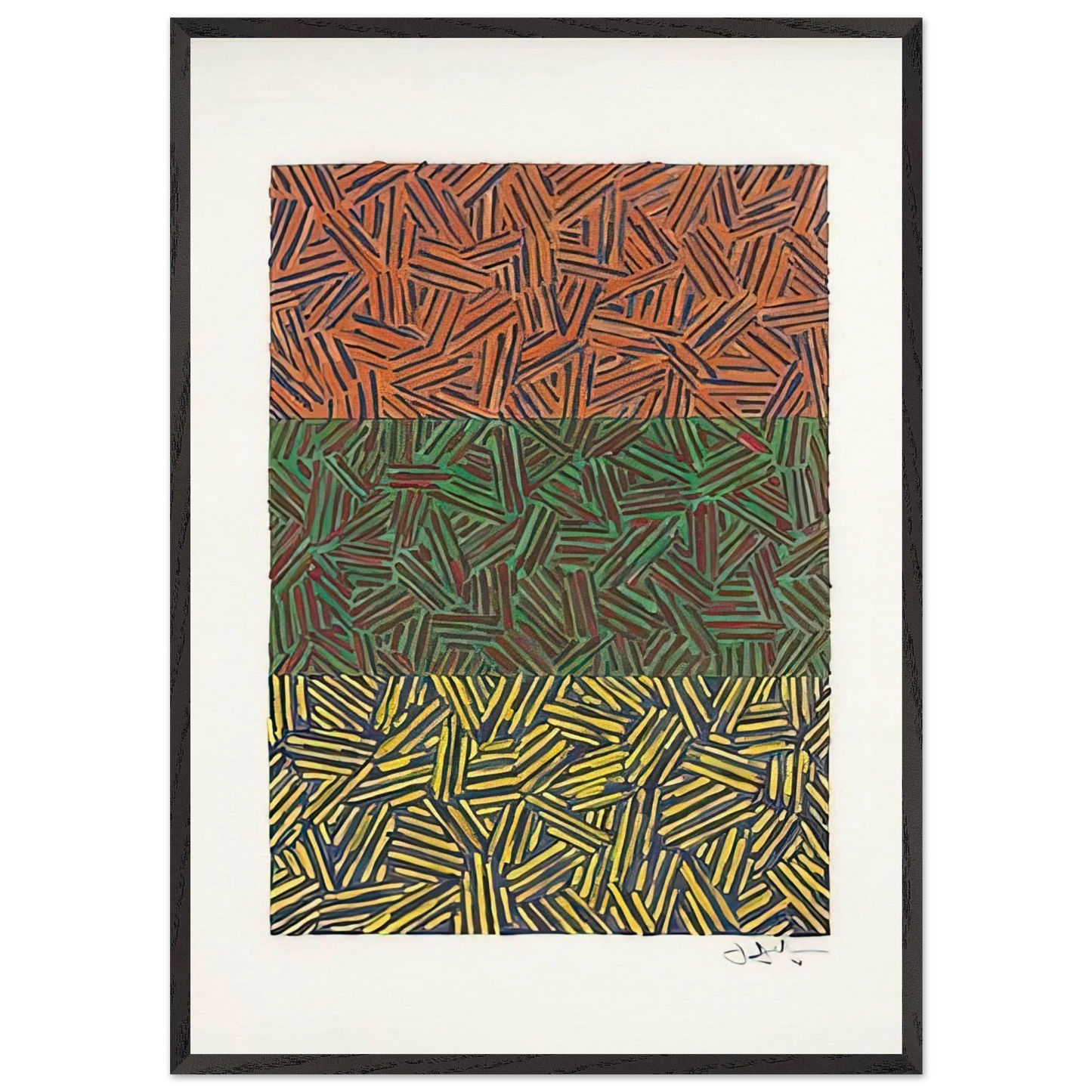 UNTITLED 1978 N1 - Jasper Johns Framed Art Print – Black Wooden Frame - Default Title - -Framed Art Print