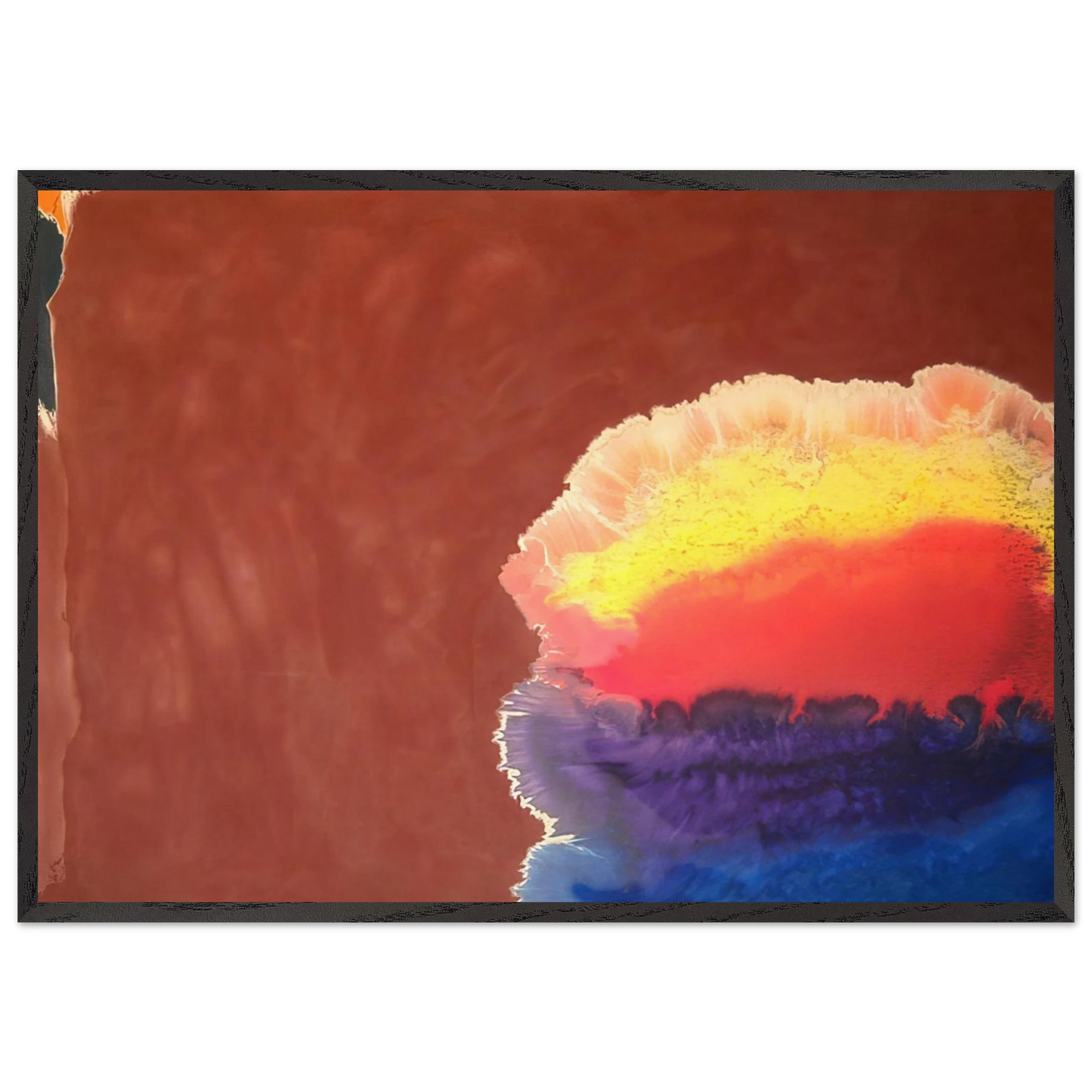 Brown Wall - 1970 - Ronnie Landfield 70x100 cm / 28x40 inches Framed Art Print – Black Wooden Frame