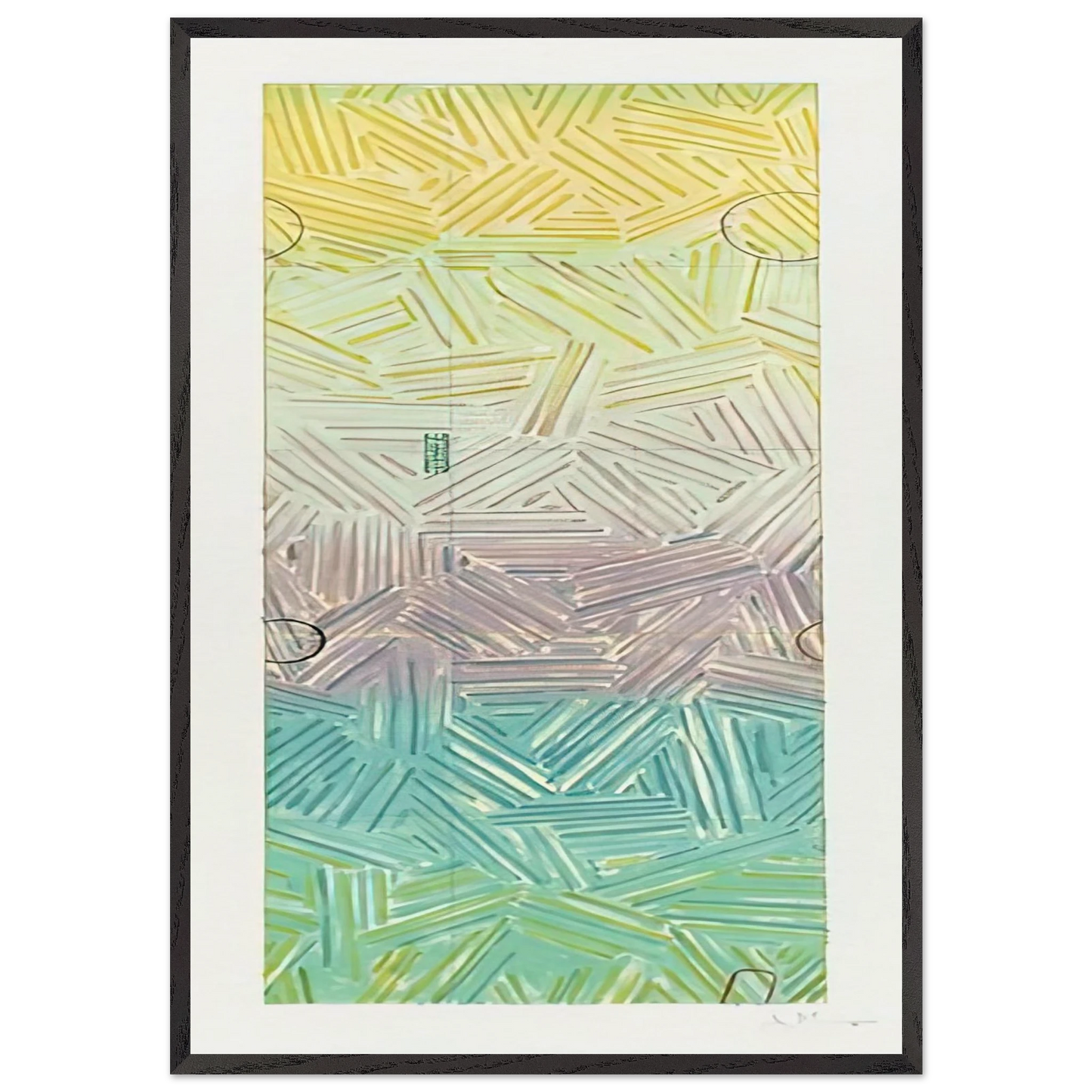 USUYUKI ULAE 211 - Jasper Johns Framed Art Print – Black Wooden Frame - Default Title - -Framed Art Print