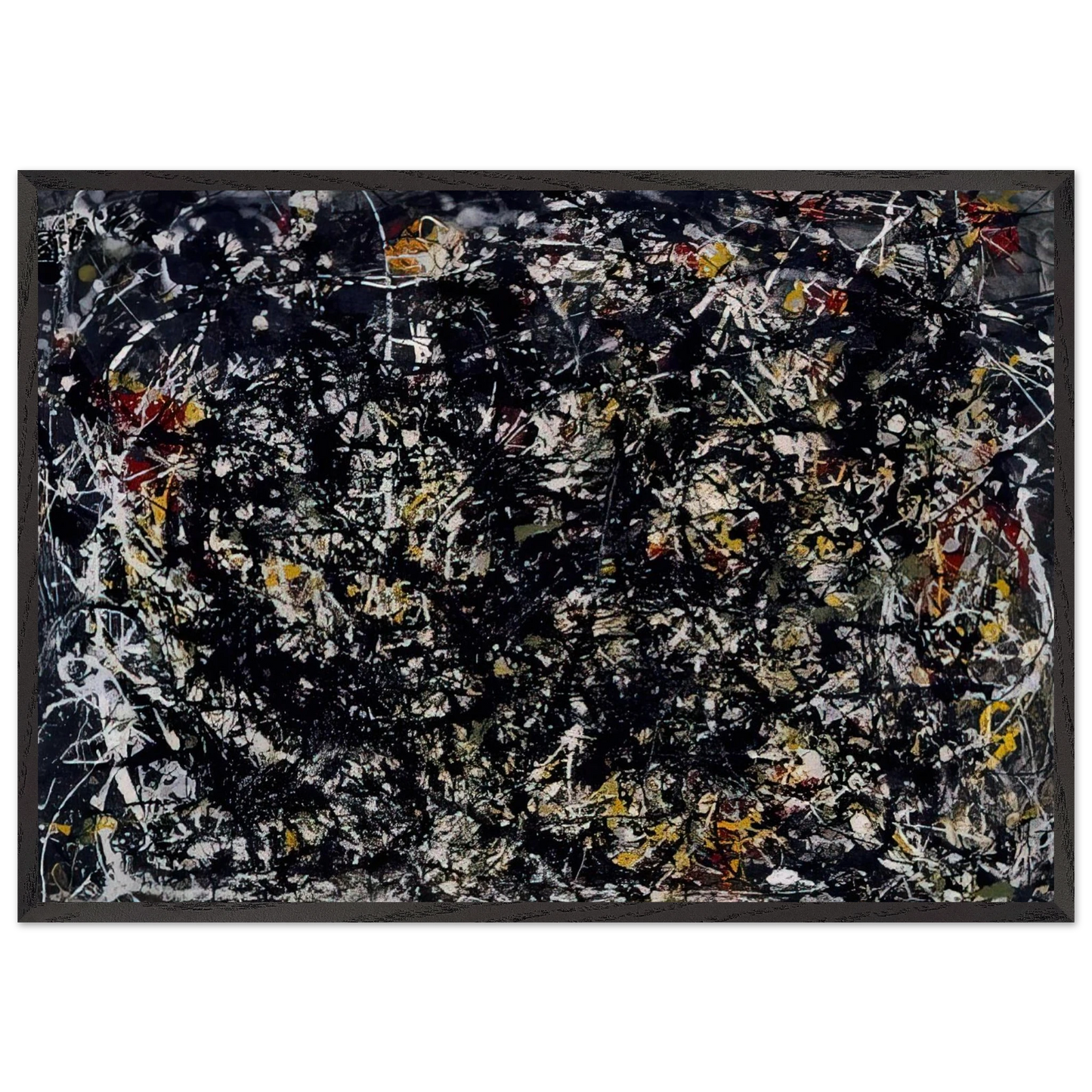 NUMBER 6 1949 - Jackson Pollock 70x100 cm / 28x40 inches Framed Art Print – Black Wooden Frame