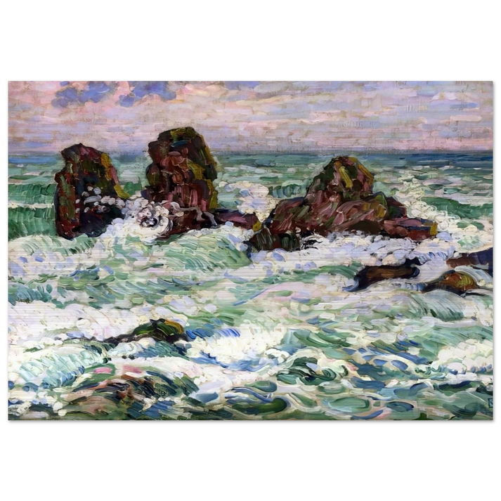 THE ROCKS 1908 - Theo van Rysselberghe Brushed Aluminum Print - 70x100 cm / 28x40 inches | Theo van Rysselberghe Aluminum Print | Theo van Rysselberghe Prints