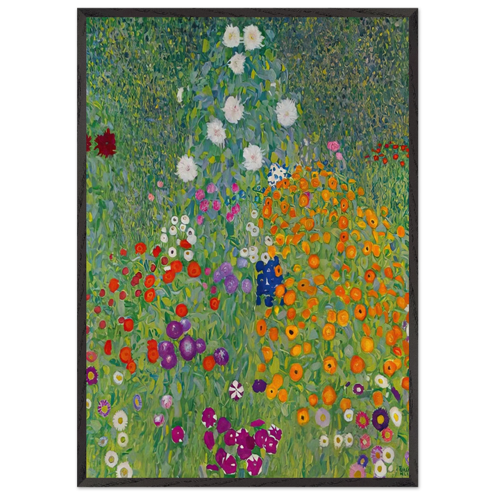 BLUMENGARTEN 1907 - Gustav Klimt 70x100 cm / 28x40 inches Framed Art Print – Black Wooden Frame