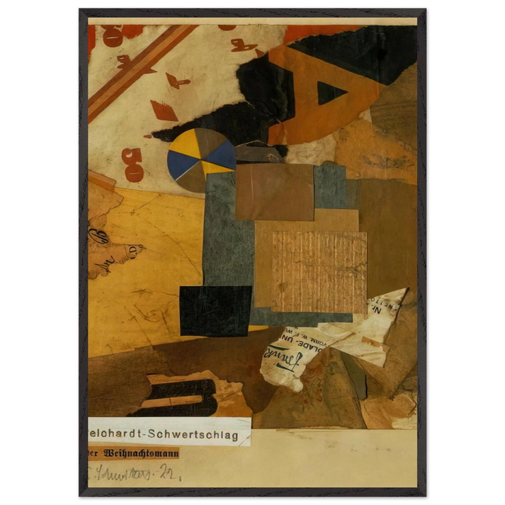 SANTA CLAUS 1922 - Kurt Schwitters 70x100 cm / 28x40 inches Framed Art Print – Black Wooden Frame