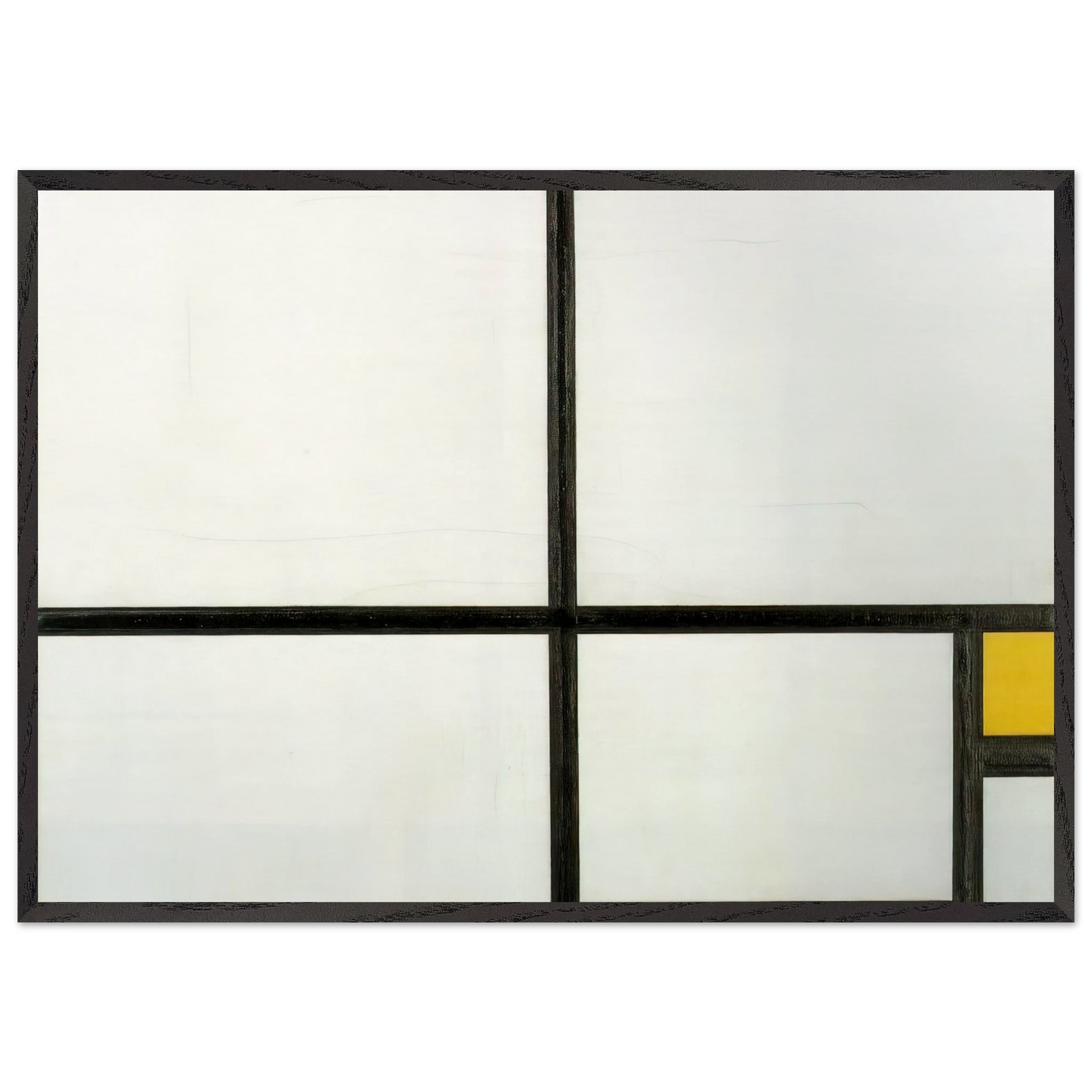 Composition with yellow patch - Piet Mondrian 70x100 cm / 28x40 inches Framed Art Print – Black Wooden Frame