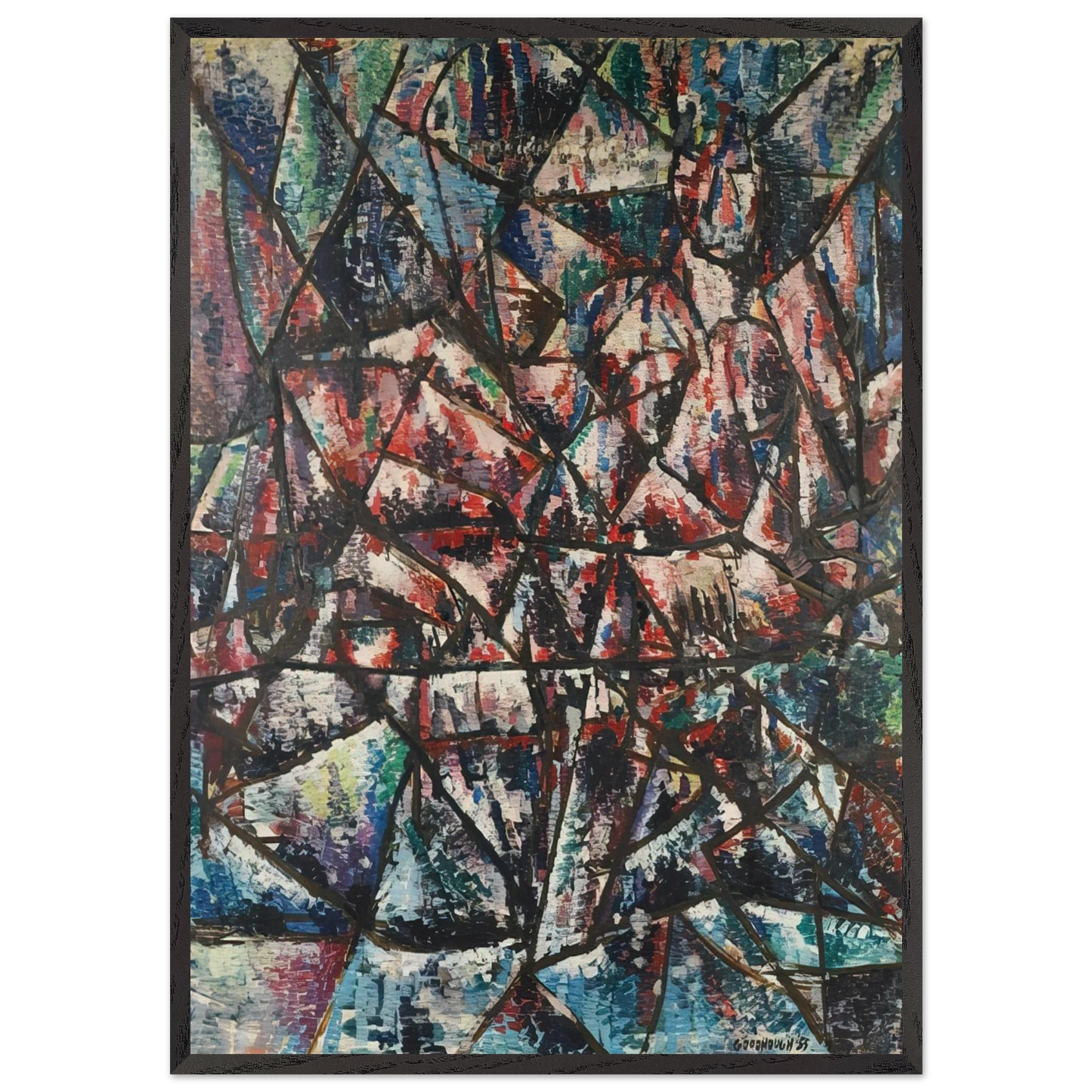 Two Seated Figures - 1955 - Robert Goodnough Framed Art Print – Black Wooden Frame - Default Title - -Framed Art Print