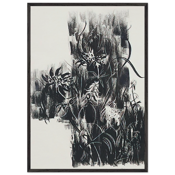 Waldrandblumen - 1919 - Johannes Itten 70x100 cm / 28x40 inches Framed Art Print – Black Wooden Frame