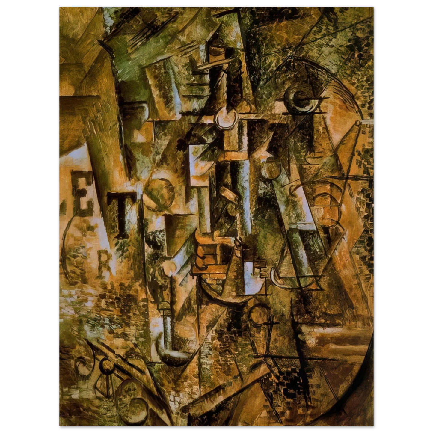 Pablo Picasso - Still life with bottle of rum - 1911 Fine Art Poster - Default Title