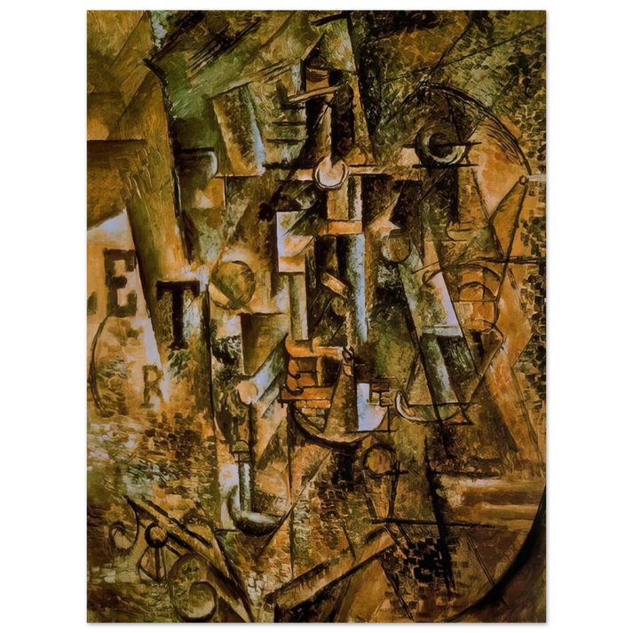 Pablo Picasso - Still life with bottle of rum - 1911 75x100 cm / 30x40inches Fine Art Poster