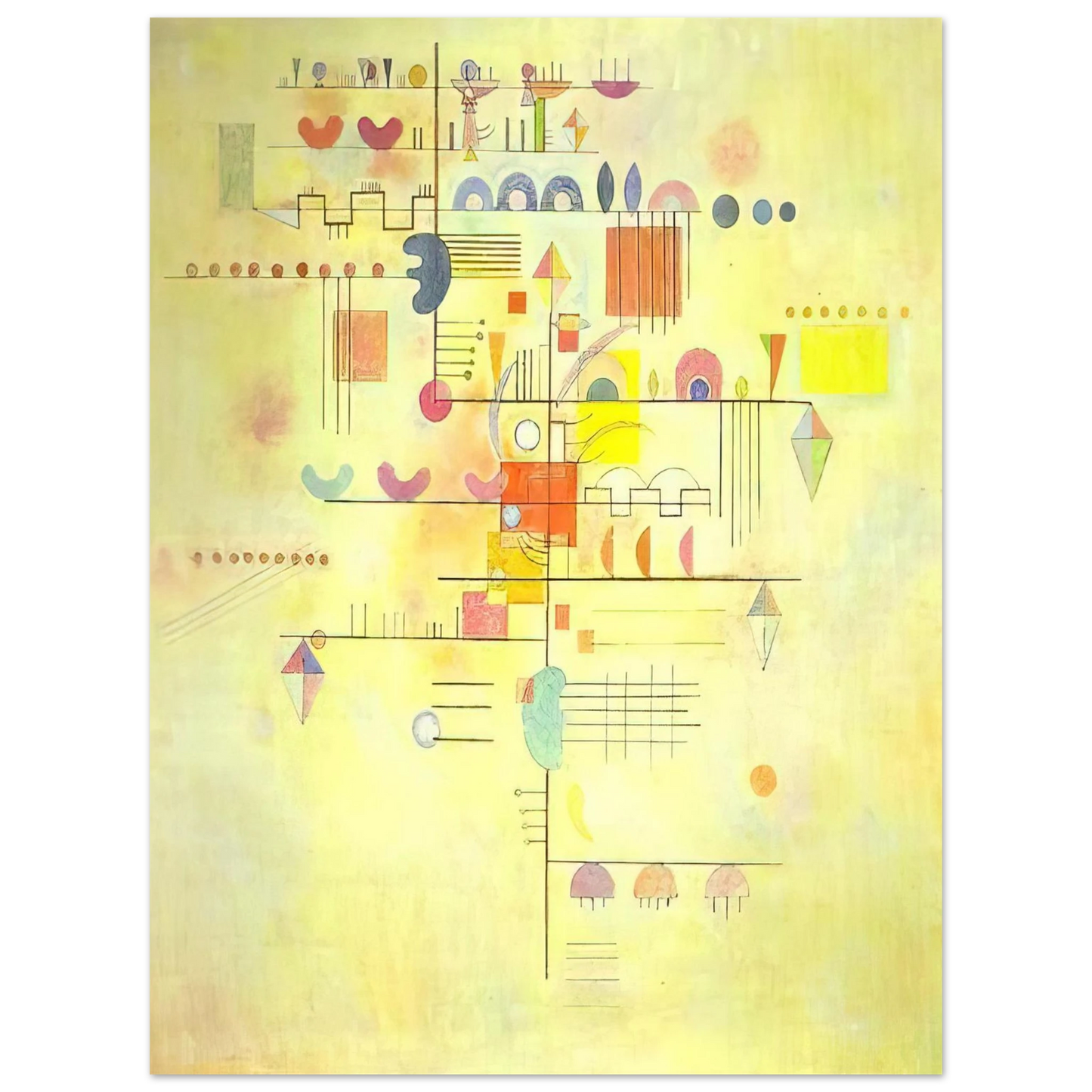 Wassily Kandinsky - GENTLE ACCENT 1934 Fine Art Poster - Default Title