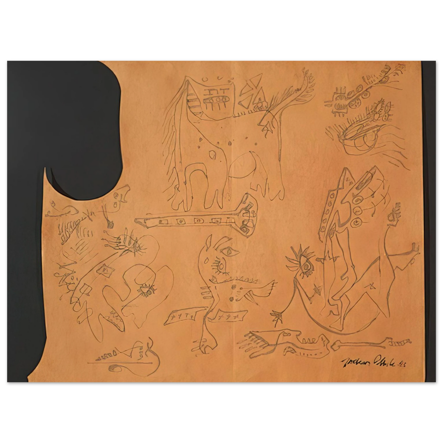 Jackson Pollock - UNTITLED 4 Fine Art Poster - Default Title