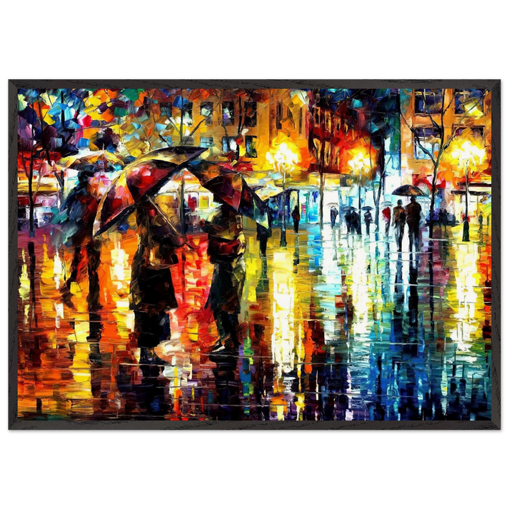 Leonid Afremov N5 - Leonid Afremov 70x100 cm / 28x40 inches Framed Art Print – Black Wooden Frame