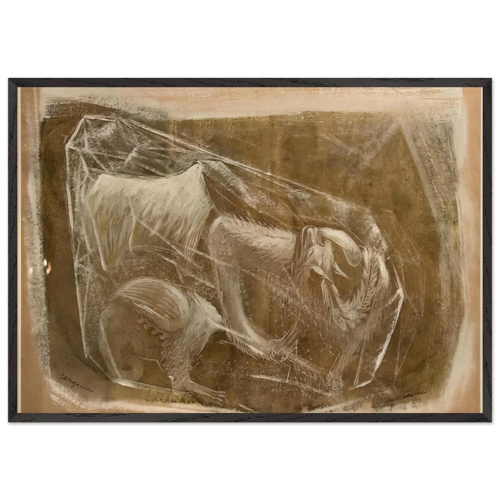 Gargoyles - 1948 - Morris Graves 70x100 cm / 28x40 inches Framed Art Print – Black Wooden Frame
