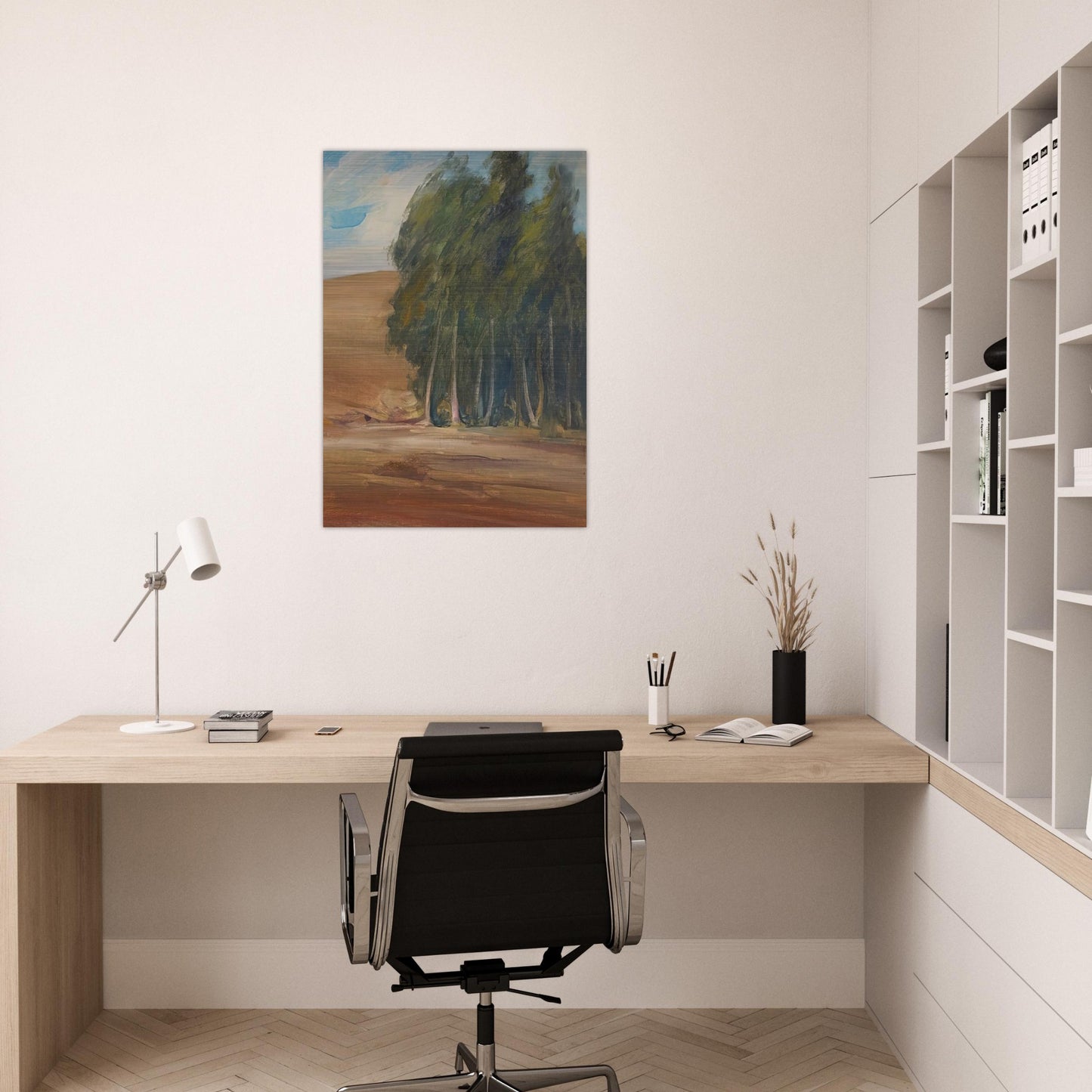 A Grove of Windswept Trees - Tonalism - Xavier Martinez Brushed Aluminum Print - 70x100 cm / 28x40 inches | Xavier Martinez Aluminum Print | Xavier Martinez Prints