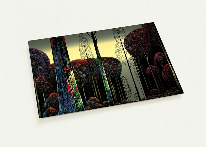 Gothic Forest By Eyvind Earle Pack of 10 Post Cards | Eyvind Earle Post Cards | A6 (10.5 x 14.8 cm) - 4.1 x 5.8 inches