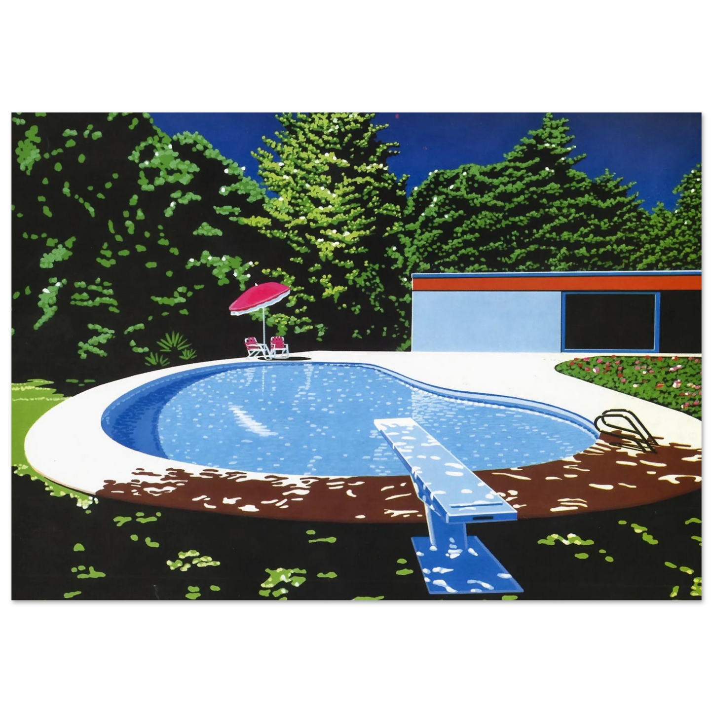 Hiroshi Nagai - NIAGARA 07SH 944 Wall Art - 30x40 cm / 12x16 inches - Premium Wooden Framed Poster With Fine Art Paper - White frame