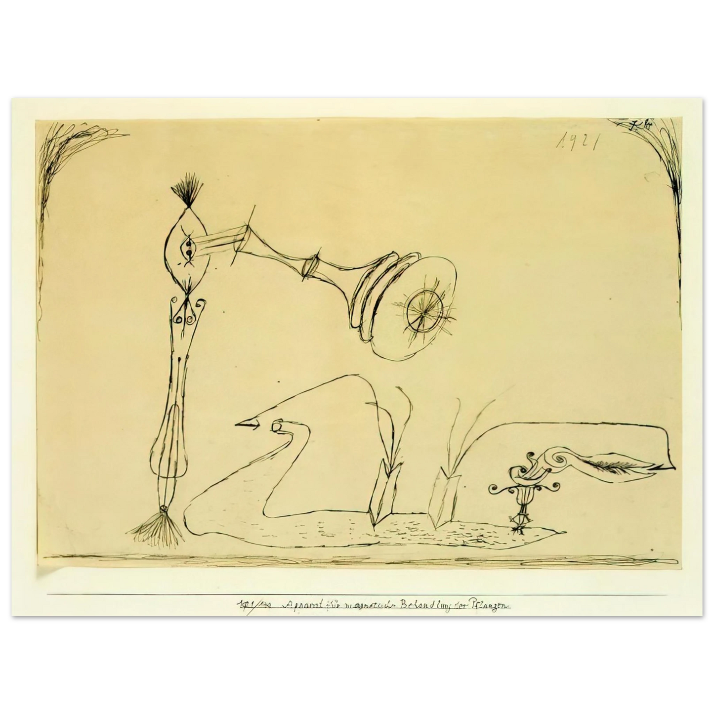 Paul Klee - APPARATUS FOR THE MAGNETIC TREATMENT OF PLANTS 1908 Fine Art Poster - Default Title