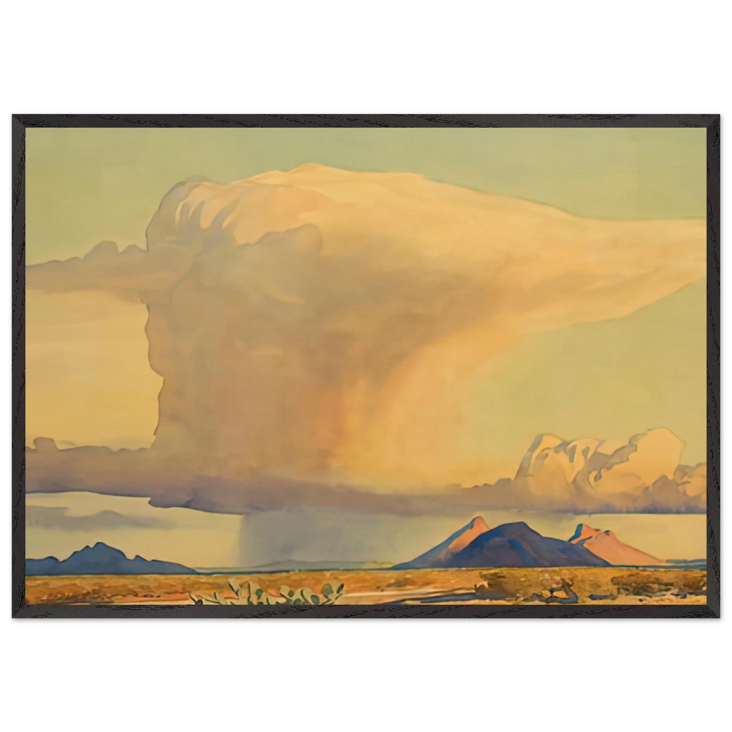 DROUGHT AND DOWNPOUR 1944 - Maynard Dixon Framed Art Print – Black Wooden Frame - Default Title - -Framed Art Print