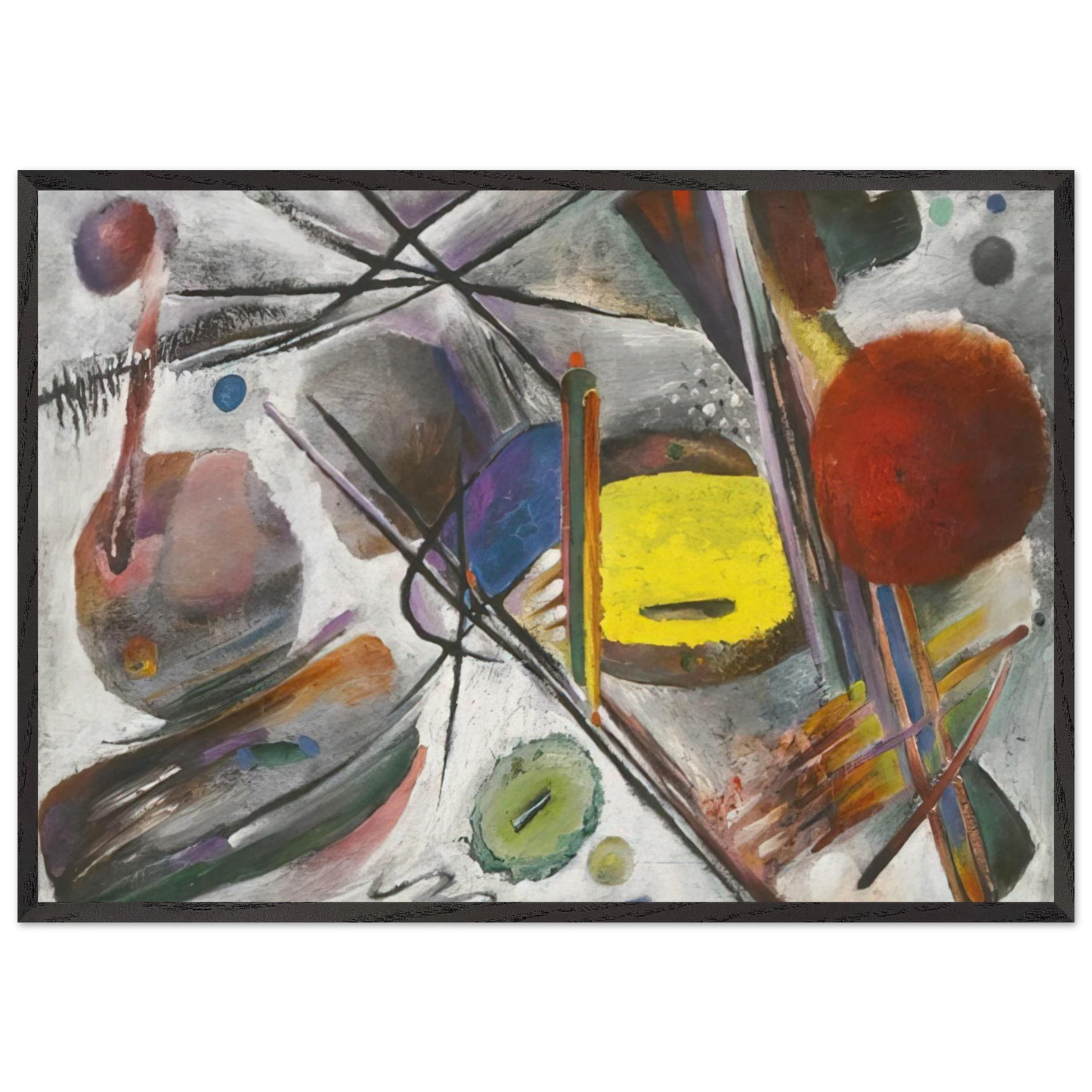 UNTITLED 1919 - Rudolf Bauer Framed Art Print – Black Wooden Frame - Default Title - -Framed Art Print