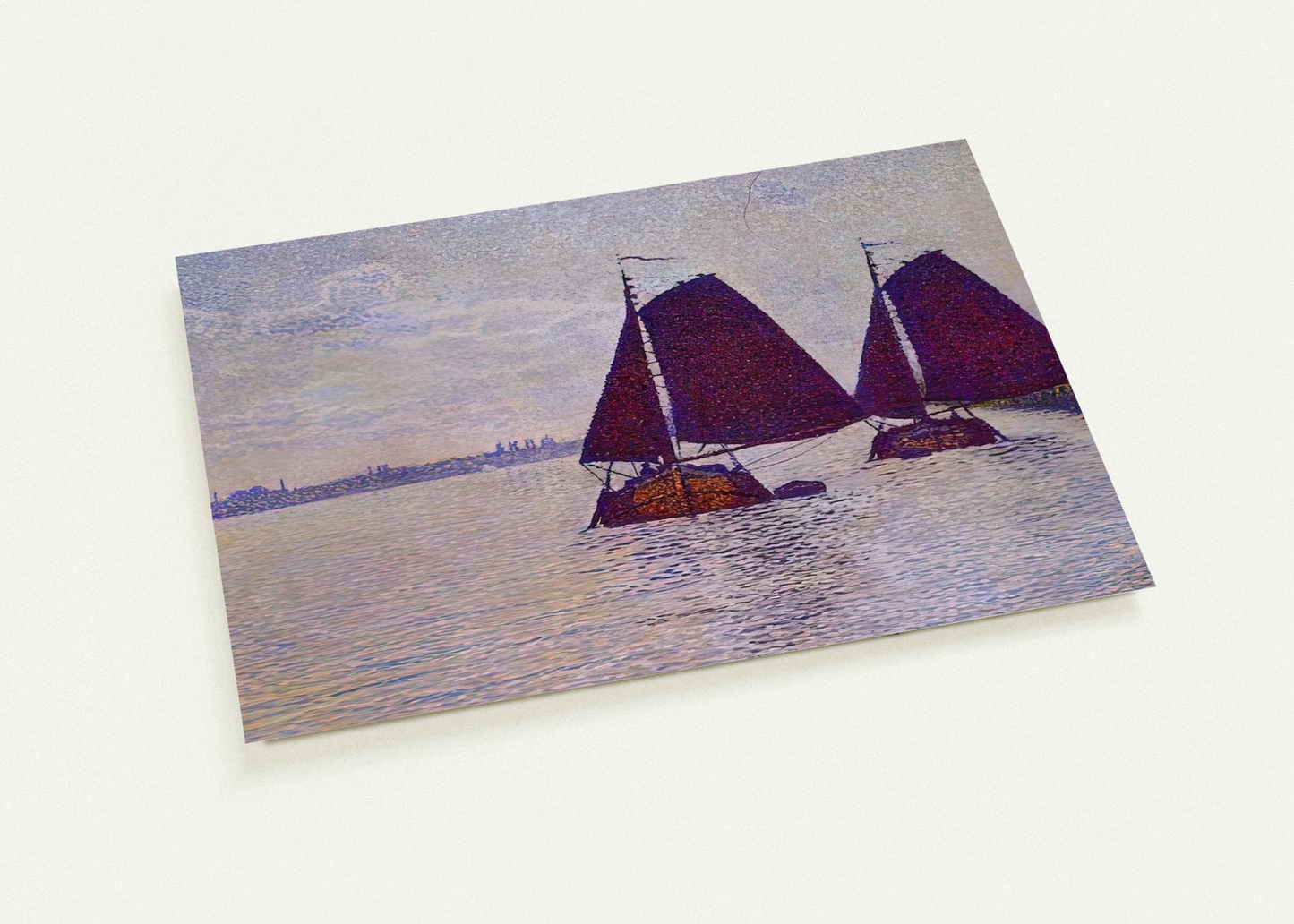 BARGES ON THE RIVER SCHELDT 1892 By Theo van Rysselberghe Pack of 10 Post Cards | Theo van Rysselberghe Post Cards | A6 (10.5 x 14.8 cm) - 4.1 x 5.8 inches