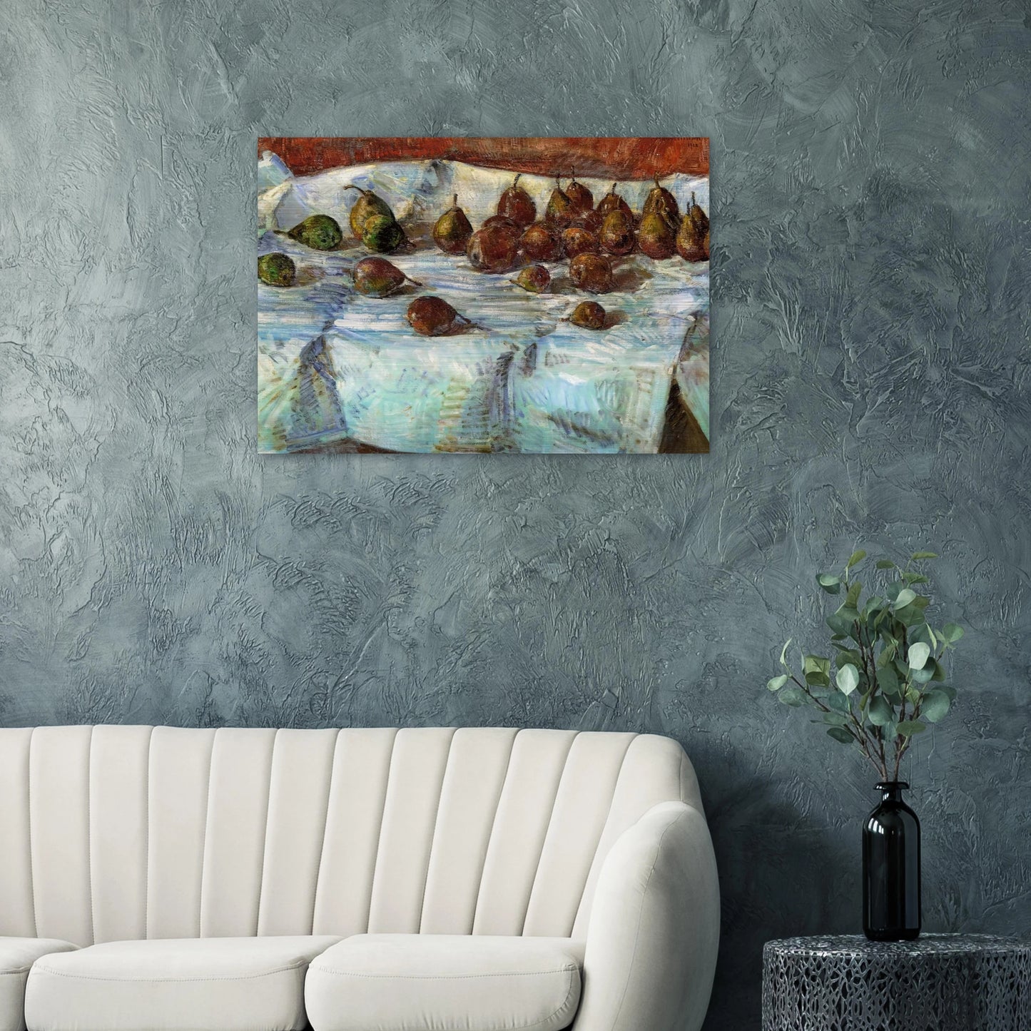 Winter Sickle Pears - Childe Hassam Brushed Aluminum Print - 70x100 cm / 28x40 inches | Childe Hassam Aluminum Print | Childe Hassam Prints