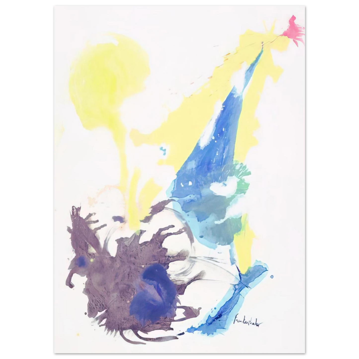 Helen Frankenthaler - Moving Day - 1961 Wall art - 20x25 cm / 8x10 inches - Premium Wooden Framed Poster With Fine Art Paper - White frame