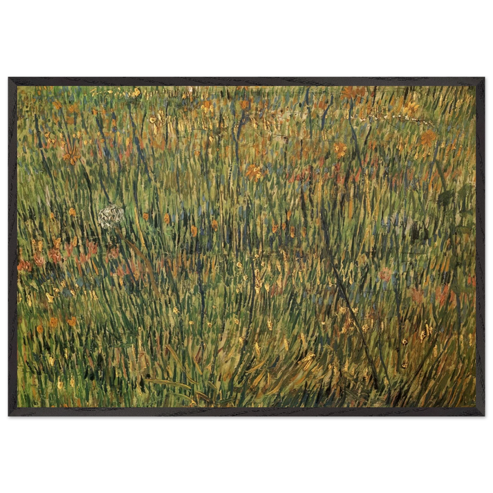 Pasture in Bloom - Vincent van Gogh 70x100 cm / 28x40 inches Framed Art Print – Black Wooden Frame