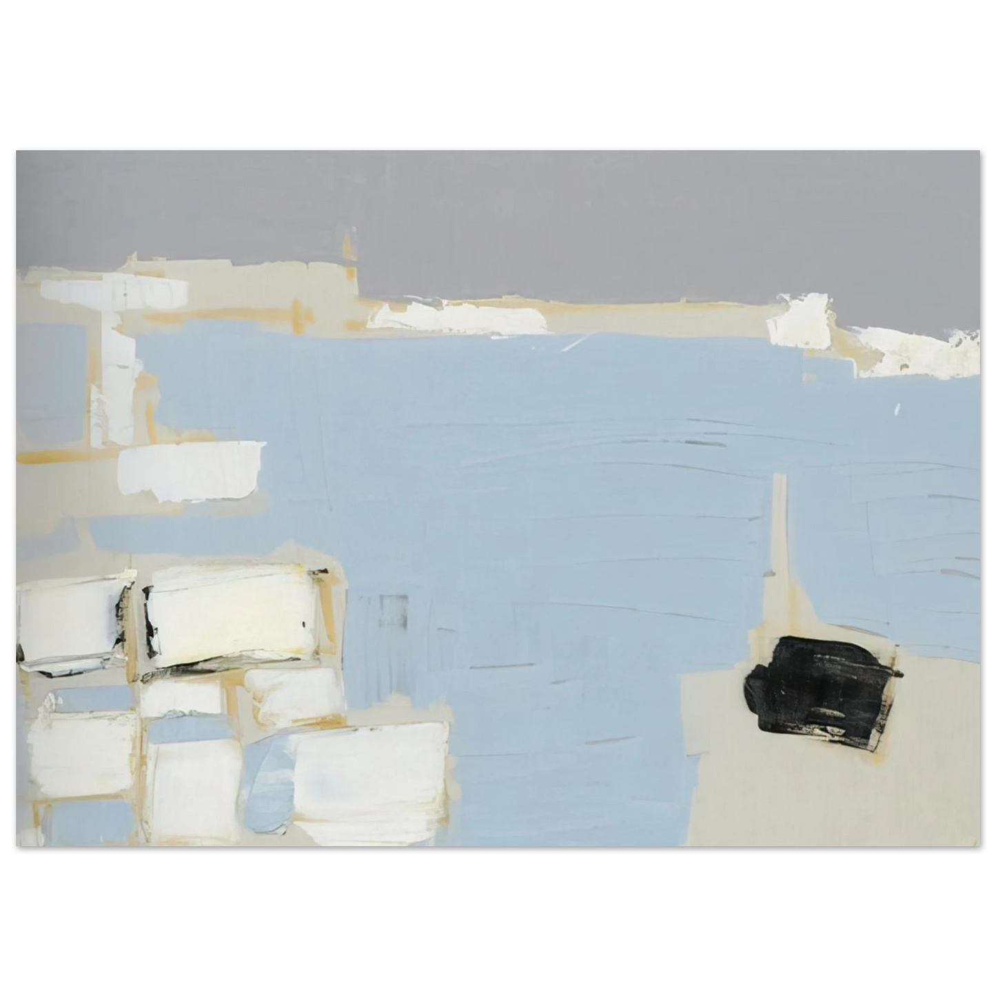 Nicolas de Stael - Marseille under snow - 1954 Fine Art Poster - 40x60 cm / 16x24 inches