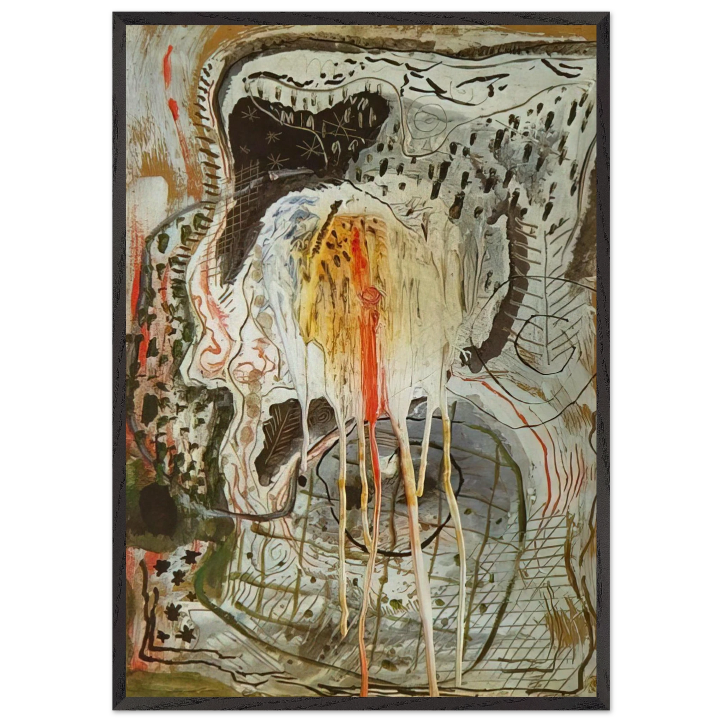 NUDE WOMAN IN AN ARMCHAIR - Salvador Dali Framed Art Print – Black Wooden Frame - Default Title - -Framed Art Print