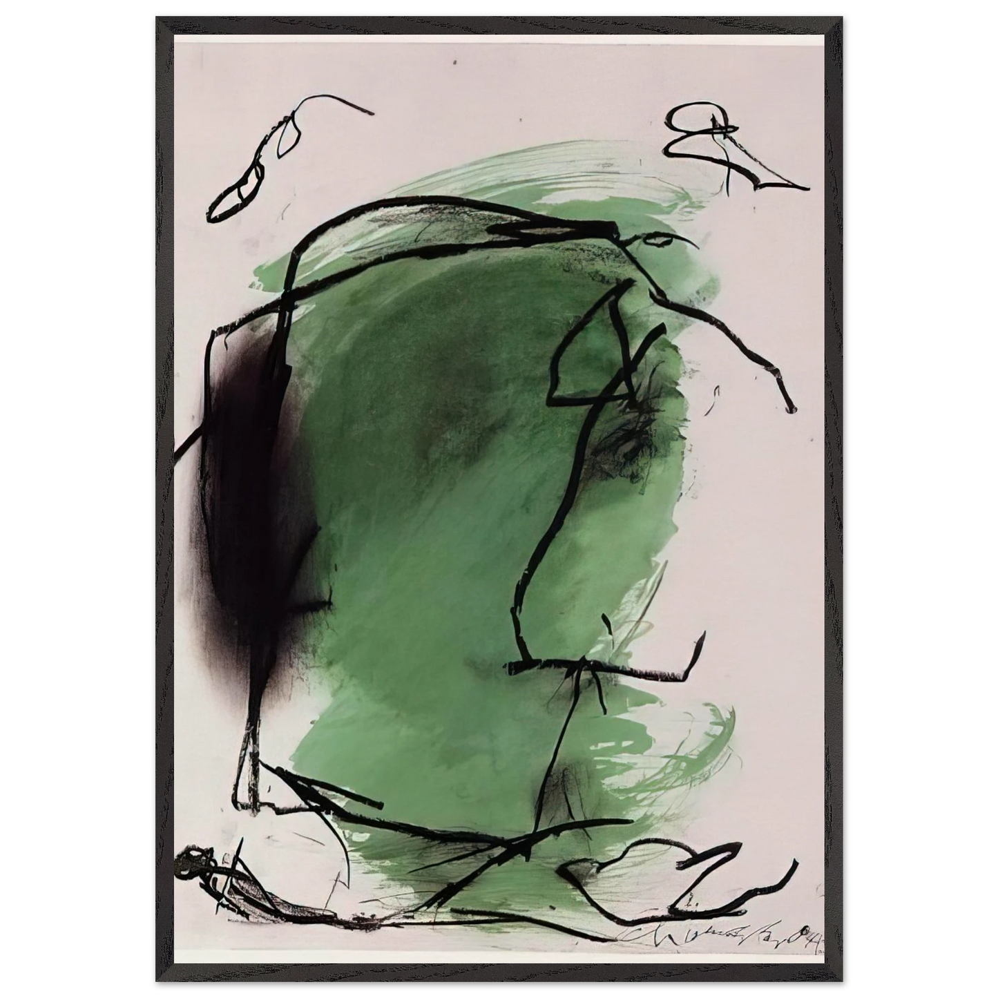 G-1 - 1985 - Emil Schumacher 70x100 cm / 28x40 inches Framed Art Print – Black Wooden Frame