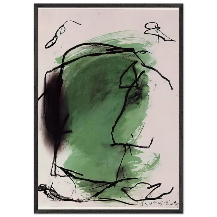 G-1 - 1985 - Emil Schumacher 70x100 cm / 28x40 inches Framed Art Print – Black Wooden Frame