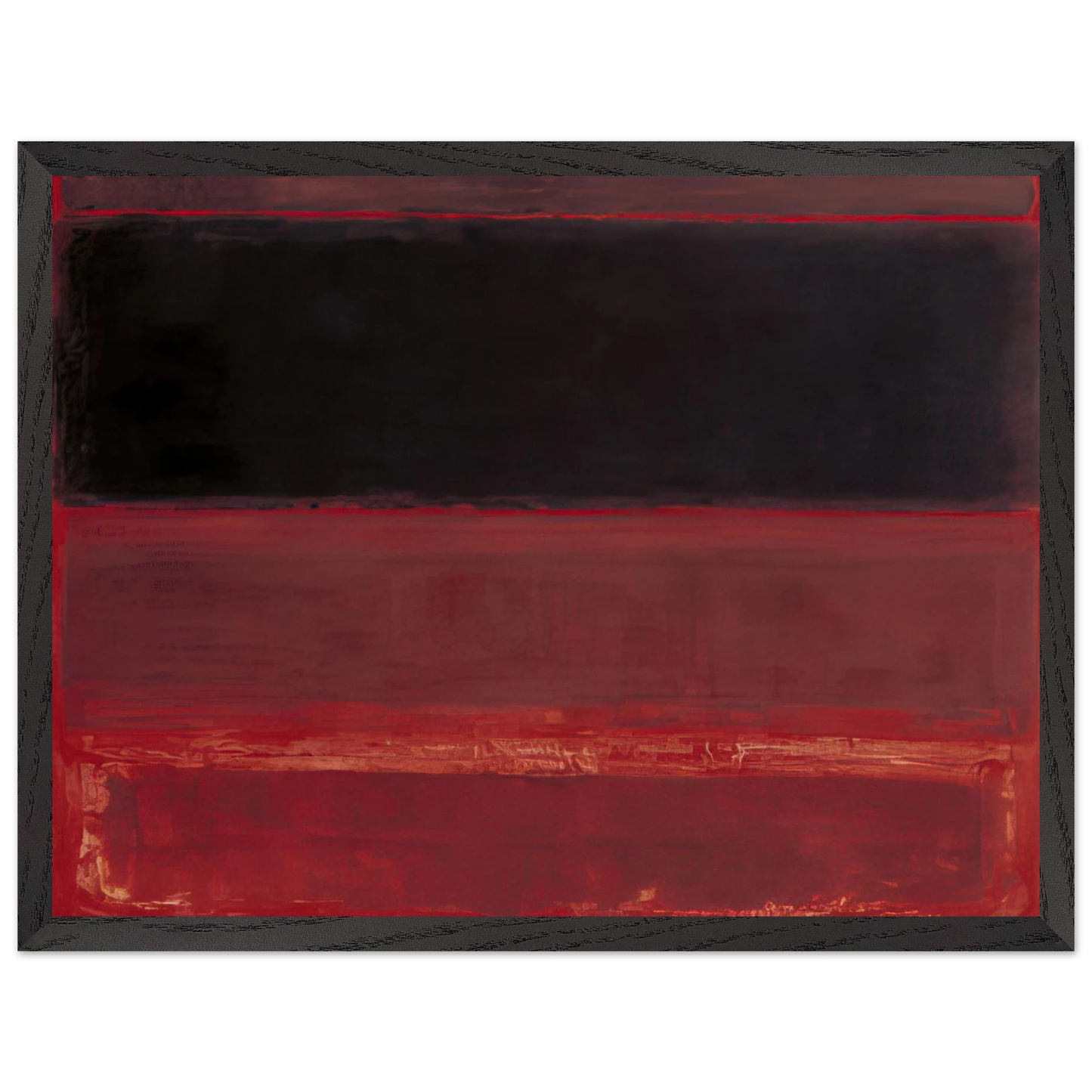 Mark Rothko - Four Darks in Red - 1958 Wall Art - 21x29.7 cm / 8x12" - Premium Wooden Framed Poster With Fine Art Paper - Wood frame