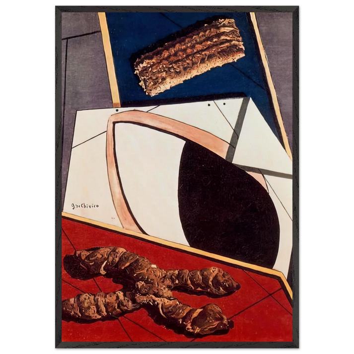 GREETINGS FROM A DISTANT FRIEND - Giorgio de Chirico 70x100 cm / 28x40 inches Framed Art Print – Black Wooden Frame